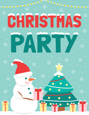 Cute Christmas Party Sign