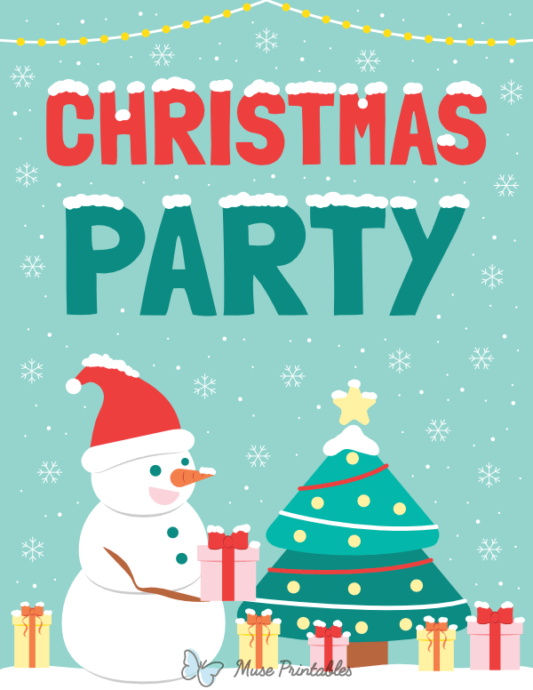 Cute Christmas Party Sign