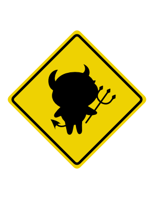 Cute Devil Crossing Sign