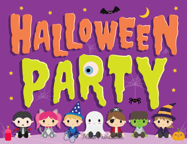 Printable Cute Halloween Party Sign