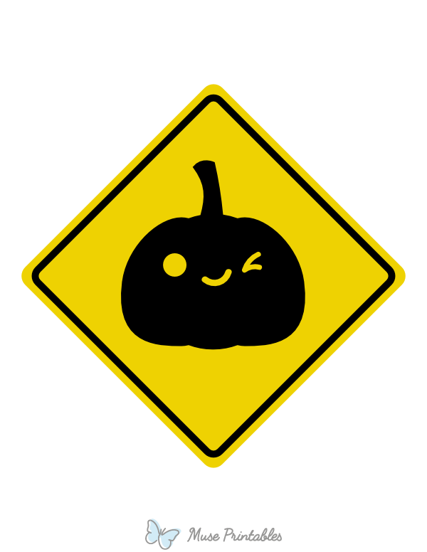 Cute Jack-o'-lantern Crossing Sign