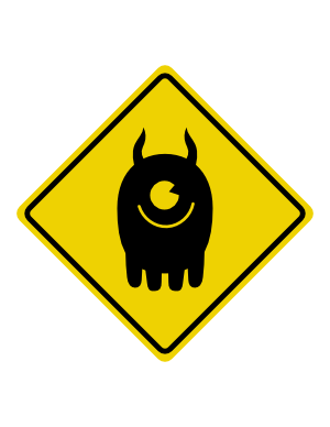 Cute Monster Crossing Sign