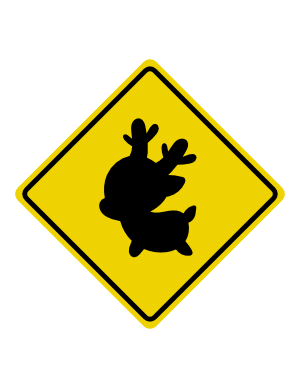 Cute Reindeer Crossing Sign