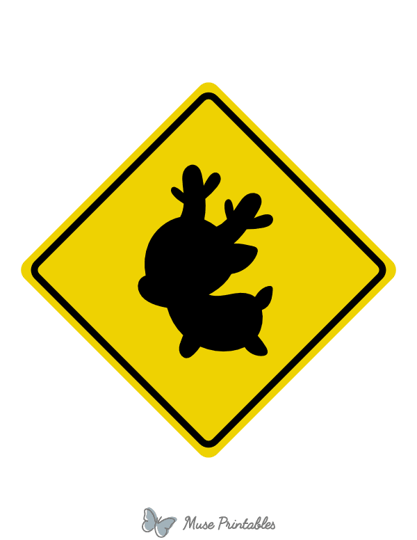 Cute Reindeer Crossing Sign