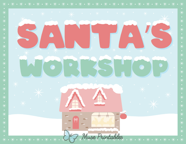 Cute Santa's Workshop Sign