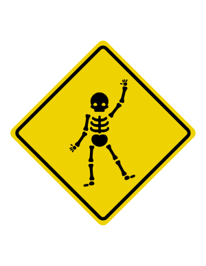 Cute Skeleton Crossing Sign