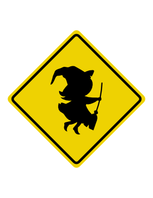 Cute Witch Crossing Sign
