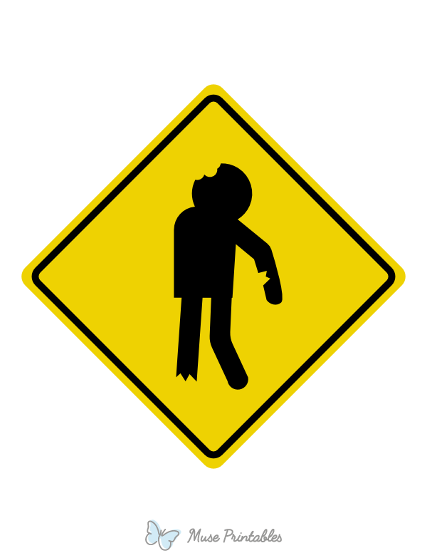 Cute Zombie Crossing Sign