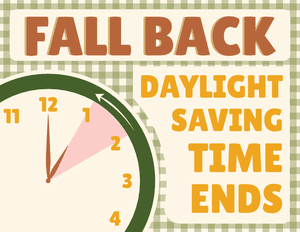 Daylight Saving Time Fall Back Sign