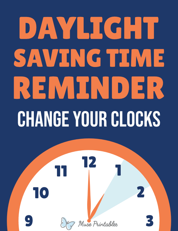 Daylight Saving Time Reminder Sign