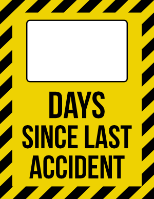 Days Since Last Accident Sign