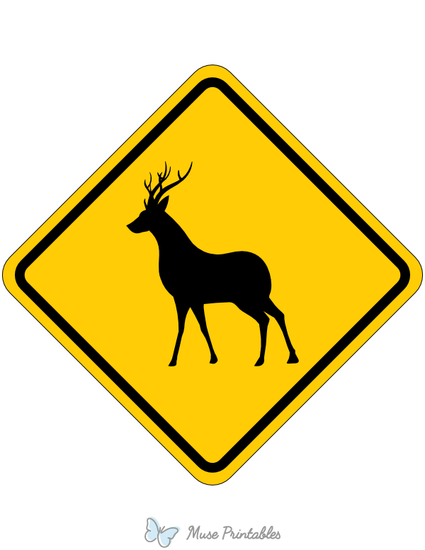 Printable Deer Crossing Sign