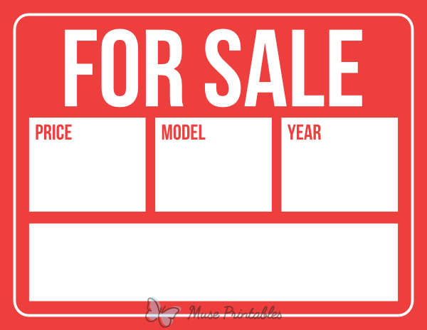 Printable Car For Sale Sign For Sale Sign Project Cars For 53% OFF