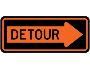 Detour Right Arrow Sign