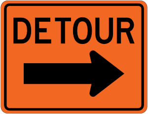 Detour Right Sign