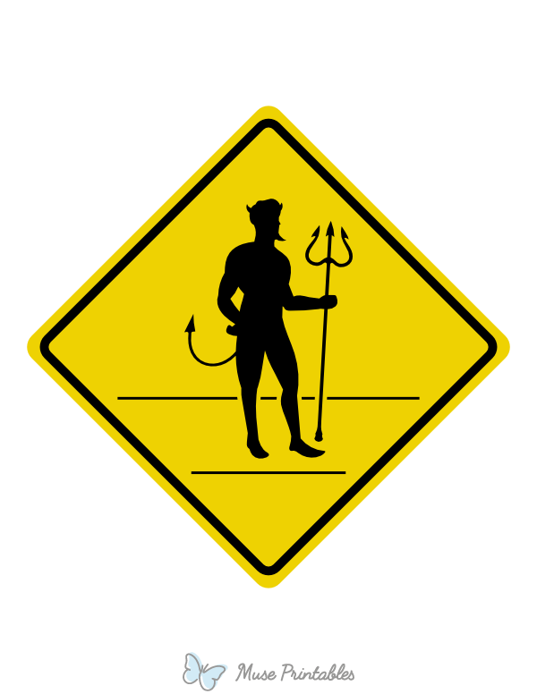 Devil Crossing Sign