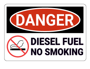 Diesel Fuel No Smoking Danger Sign