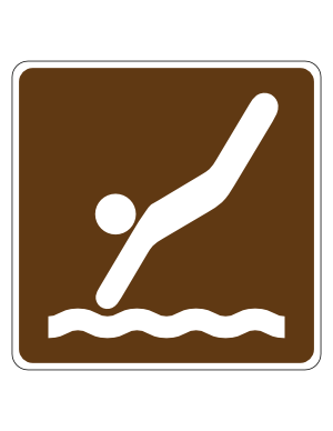 Diving Campground Sign