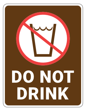 Do Not Drink Campground Sign