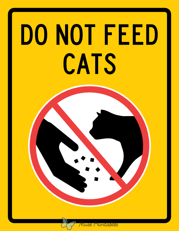 Do Not Feed Cats Sign