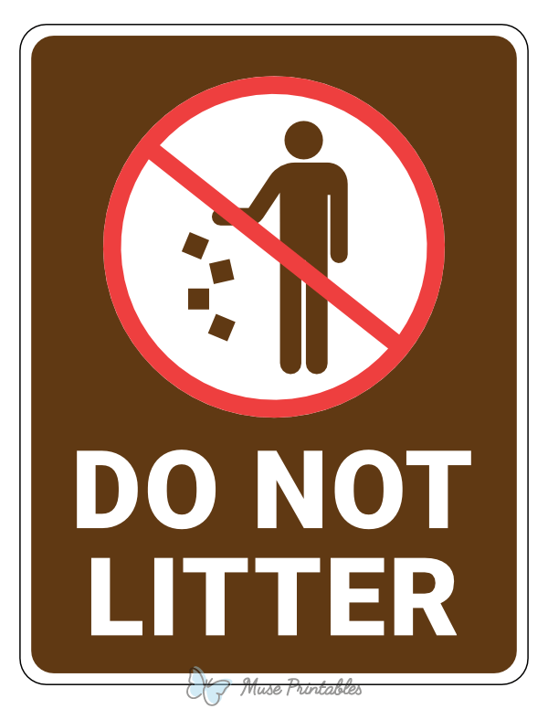 Do Not Litter Campground Sign