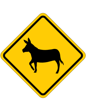 Donkey Crossing Sign