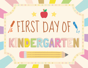 Doodle First Day of Kindergarten Sign