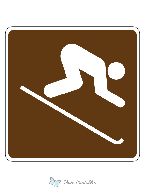Downhill Skiing Campground Sign