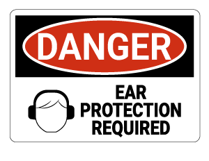 Ear Protection Required Danger Sign