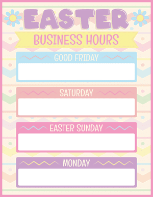 Easter Business Hours Sign