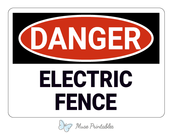 Electric Fence Danger Sign