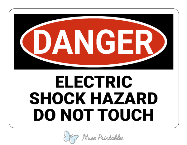 Electric Shock Hazard Do Not Touch Danger Sign