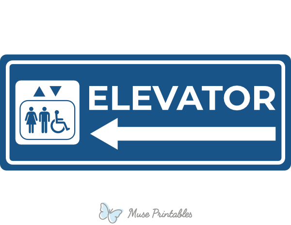 Elevator Left Arrow Sign