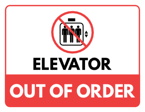 Elevator Out of Order Sign