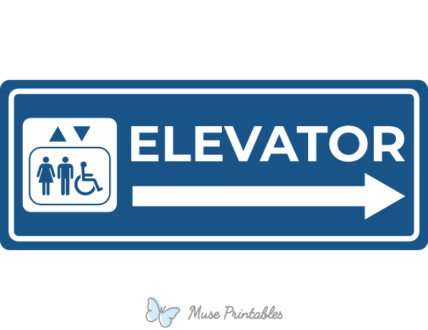 Elevator Right Arrow Sign
