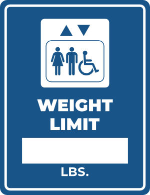 Elevator Weight Limit Sign