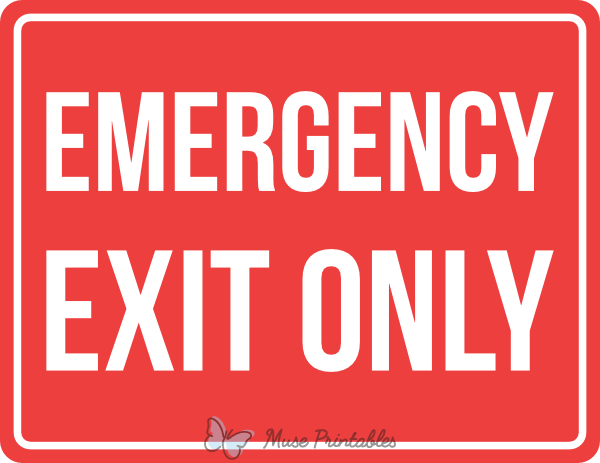 Printable Emergency Exit Only Sign
