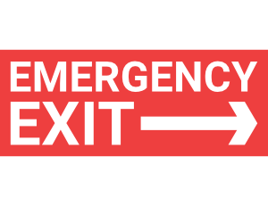 Emergency Exit Right Arrow Sign