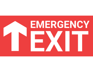 Emergency Exit Up Arrow Sign