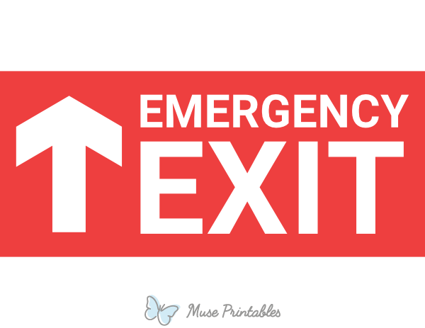 Printable Emergency Exit Up Arrow Sign