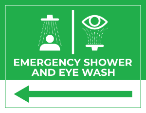 Emergency Shower and Eye Wash Left Arrow Sign