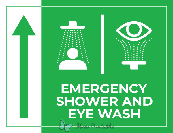 Emergency Shower and Eye Wash Up Arrow Sign