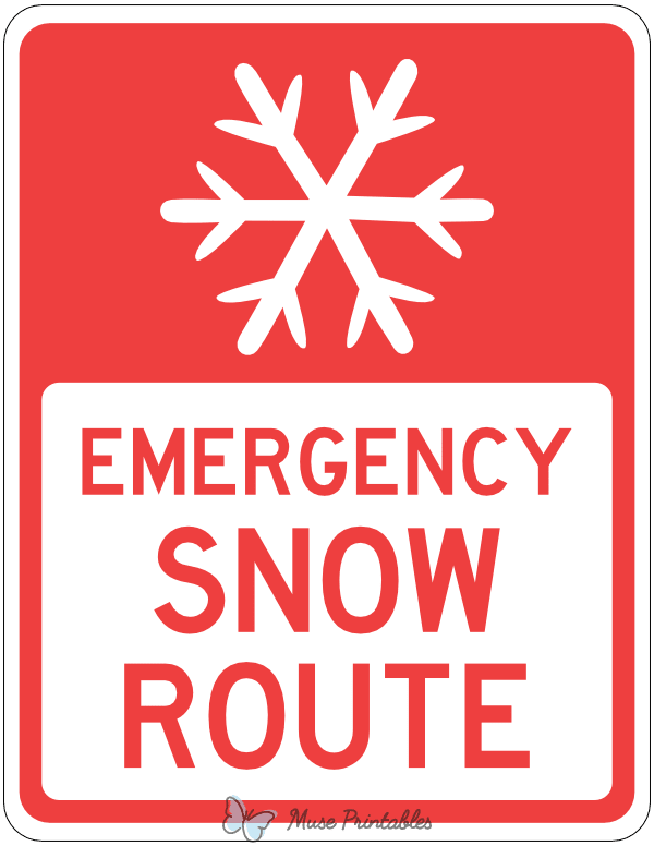 Emergency Snow Route Sign