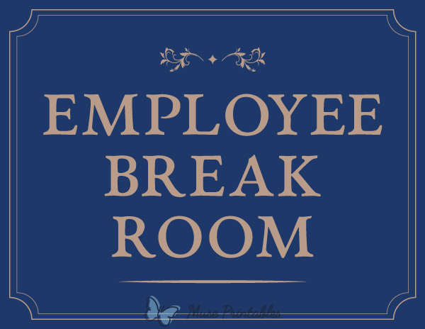Employee Break Room Sign 
