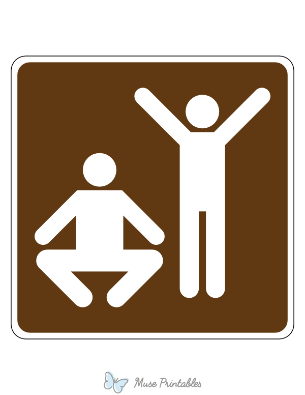 Exercise Fitness Campground Sign