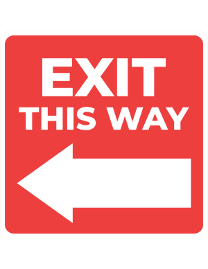 Exit This Way Left Arrow Sign