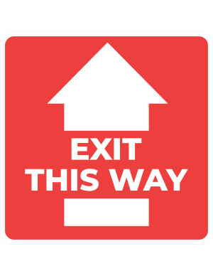 Exit This Way Up Arrow Sign
