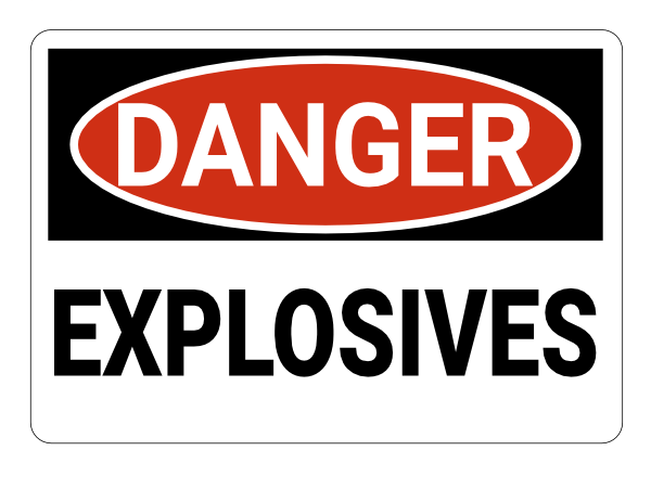 Explosives Danger Sign
