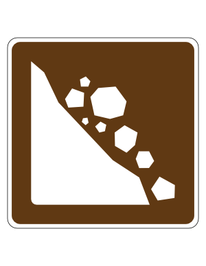 Falling Rocks Campground Sign