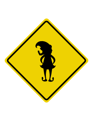 Female Christmas Elf Crossing Sign